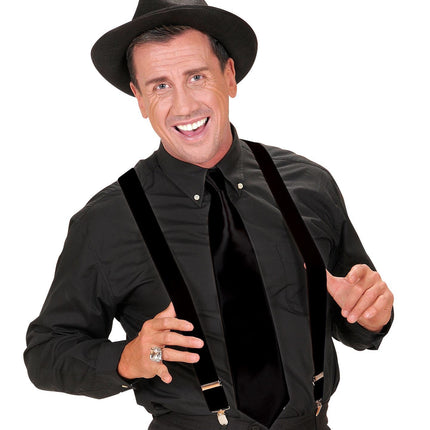 Mustat hopeiset henkselit