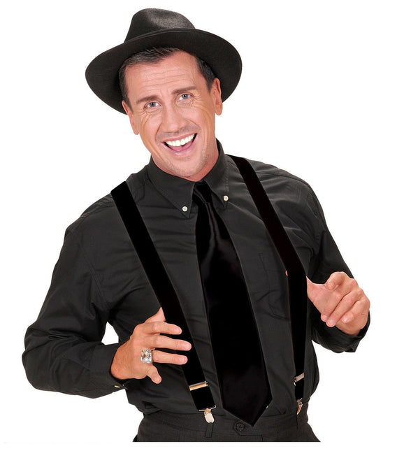 Mustat hopeiset henkselit