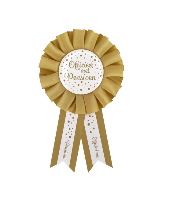 Kultainen valkoinen eläke ruusuke