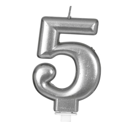 Hopeinen kynttilä 5 vuotta Metallinen 8cm