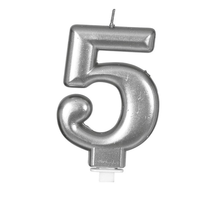 Hopeinen kynttilä 5 vuotta Metallinen 8cm