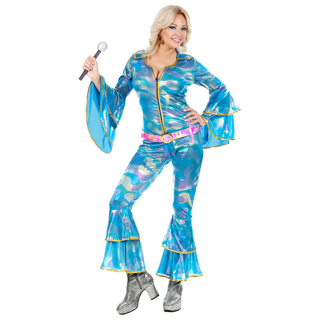 Disco 70S Jumpsuit Sininen Hyvät naiset