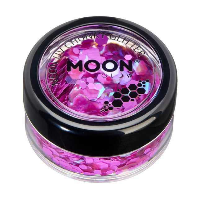 Moon Glow Neon UV Chunky Glitter Violetti 3g