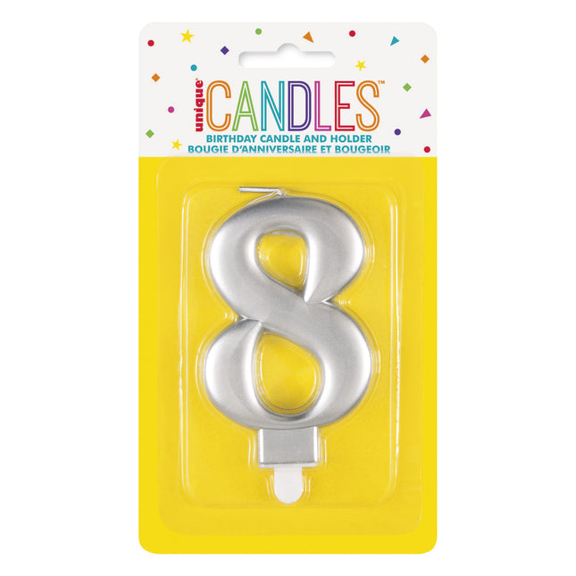 8 vuoden kynttilä hopea