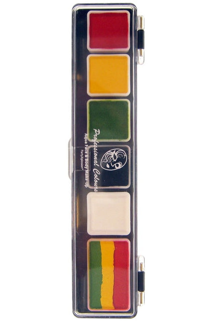 PXP 5 X 3 ja 1 X 6gr Rasta Colours Palette With Brush Size 25 Regular Colours ja 1 Splitcake.