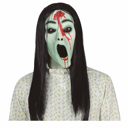 Vihreä Halloween naamio kauhu tyttö