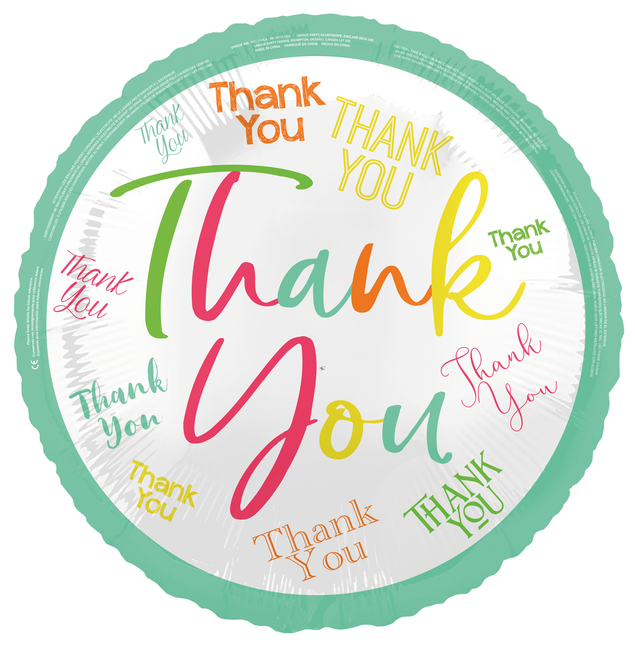 Kiitos Helium ilmapallo värillinen 45cm