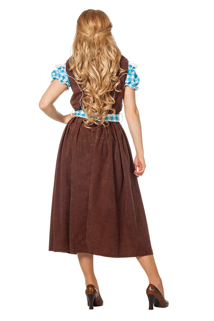 Sininen Dirndl Mekko Oktoberfest Ladies Long