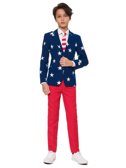 USA Tähdet raidat puku poika teini OppoSuits