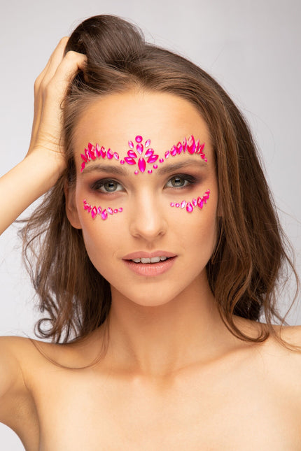 Moon Glow Neon UV kasvojen korut Intense Pinkki