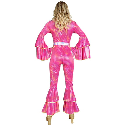 Disco 70S Jumpsuit vaaleanpunainen naiset