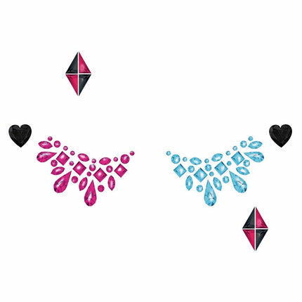 Vaaleanpunainen Sininen Face Tarrat Korut