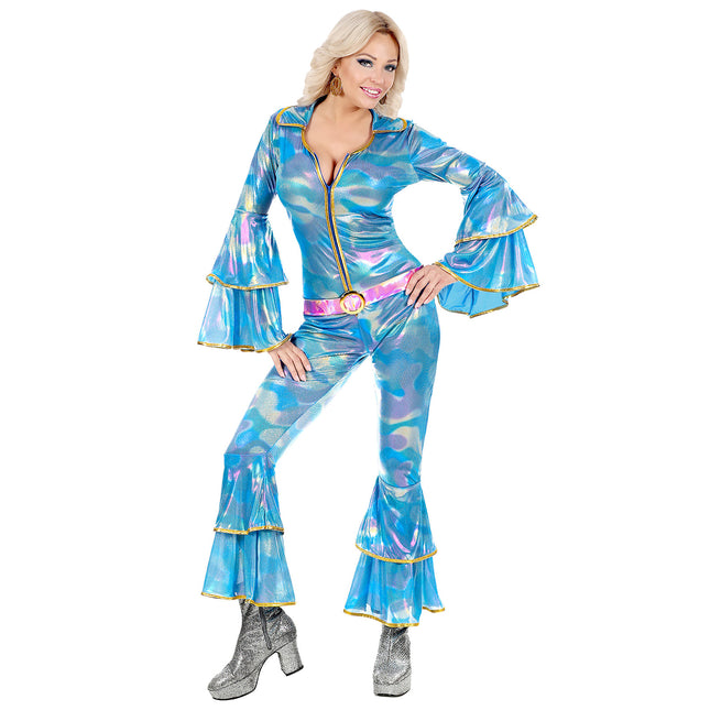 Disco 70S Jumpsuit Sininen Hyvät naiset