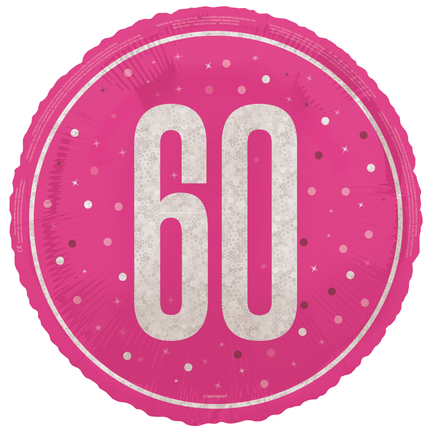 60 vuotta Helium ilmapallo vaaleanpunainen tyhjä 45cm