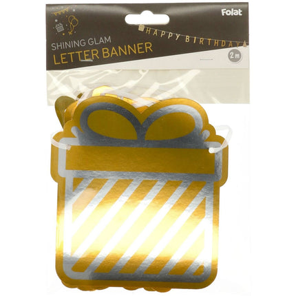 Hyvää syntymäpäivää kirje Girland Gold 2m