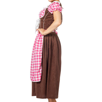 Vaaleanpunainen Dirndl Mekko Oktoberfest Ladies Pitkä