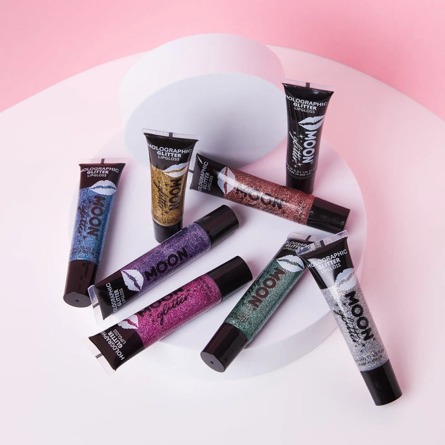 Moon Glitter Holografinen glitteri huulikiilto Rose Gold 15ml