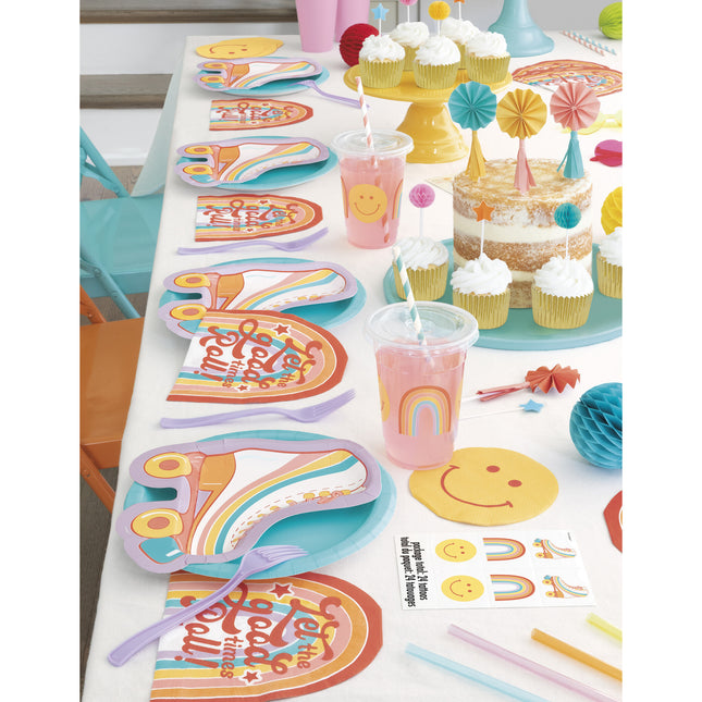 Värilliset Cupcake Toppers Mini tuuletin tupsut 8kpl