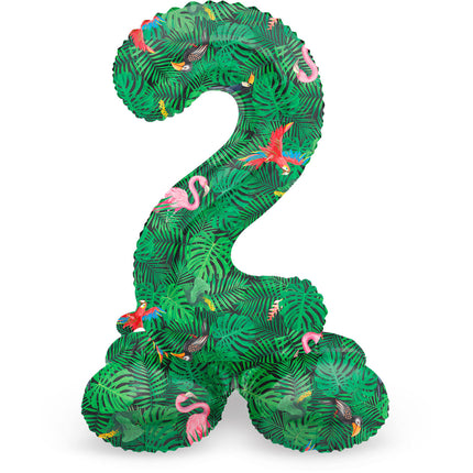 Numero ilmapallo 2 vuotta viidakko vakio tyhjällä 41cm:llä