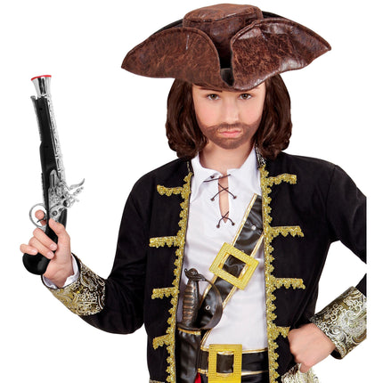 Merirosvo väärennetty pistooli musta hopea