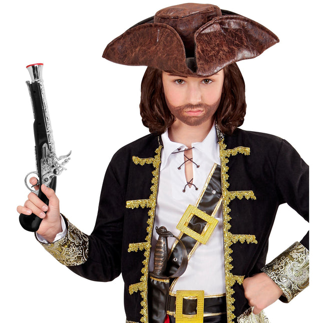 Merirosvo väärennetty pistooli musta hopea