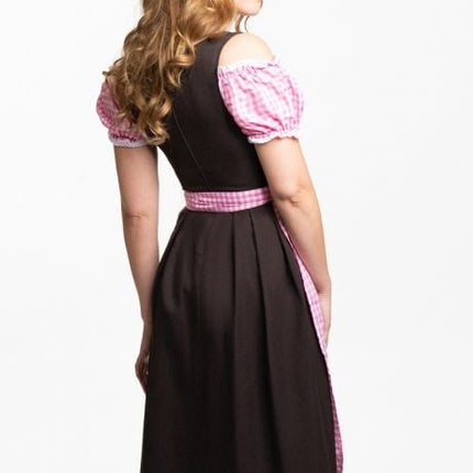 Dirndl Mekko Oktoberfest Pitkä Vaaleanpunainen
