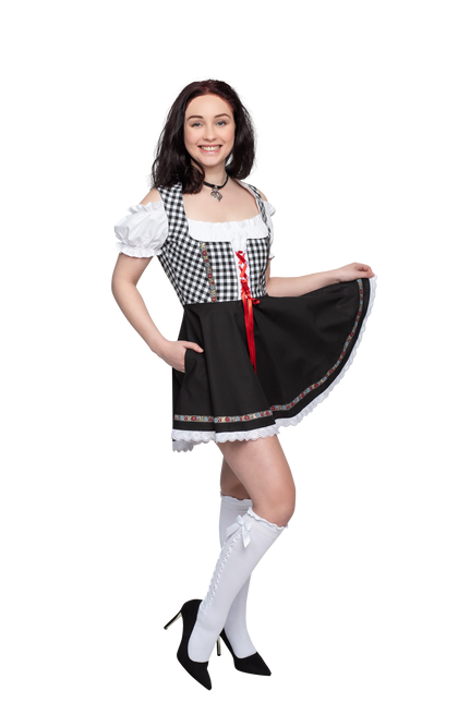 Oktoberfest Dirndl Mekko Oktoberfest Musta Valkoinen Hyvät naiset