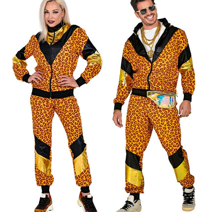 Neon 80S Verryttelypuku Virheellinen leopardikuvioinen puku