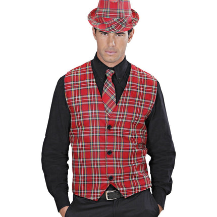 Punainen kaulaliina ruudullinen