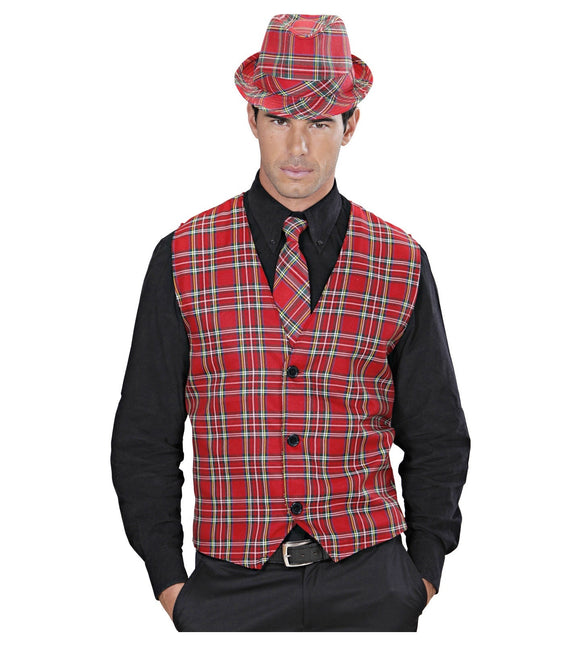 Punainen kaulaliina ruudullinen