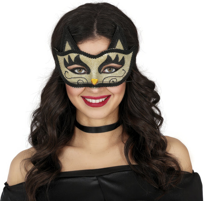 Venetsialainen silmänaamio Gold Cat