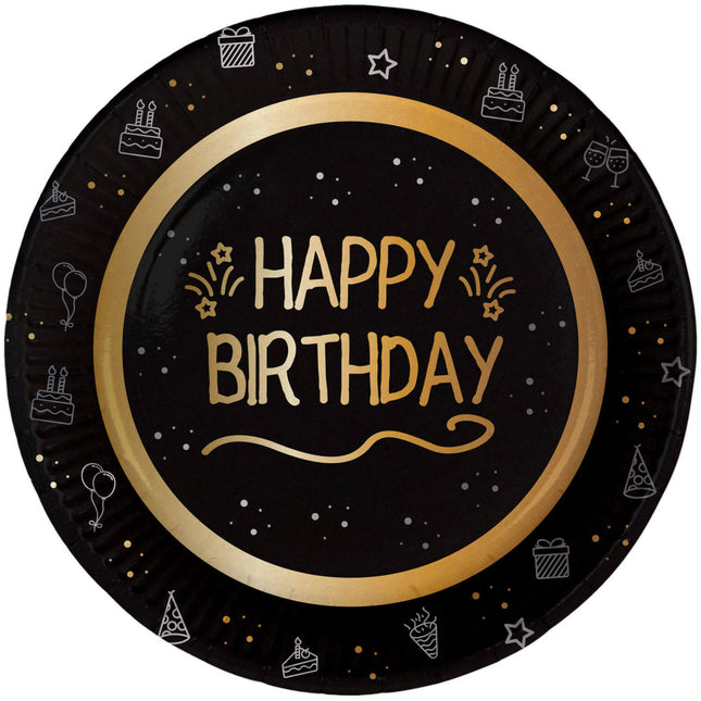 Hyvää syntymäpäivää lautaset paperi 23cm 8kpl