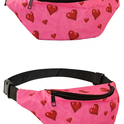 Hip laukku vaaleanpunainen sydämet