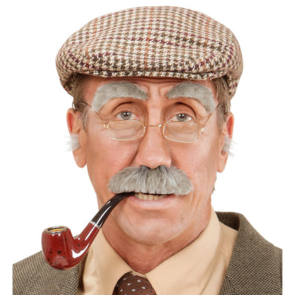 Harmaat tekoviikset ja kulmakarvat 2 kpl