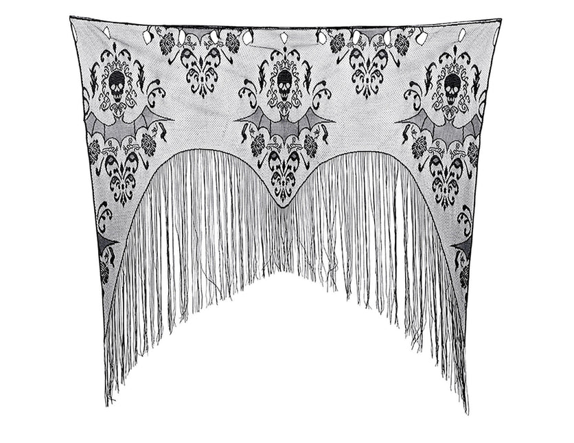 Musta Halloween ovi verho Lace kanssa jouset