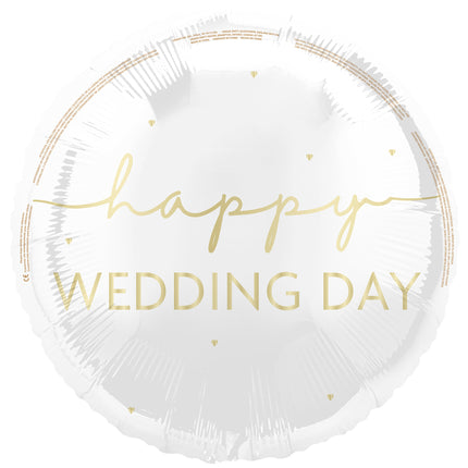 Hyvää hääpäivää helium ilmapallo valkoinen kulta 45cm