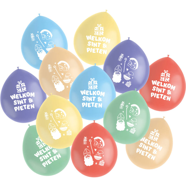 Värilliset Sinterklaas ilmapallot 23cm 12kpl