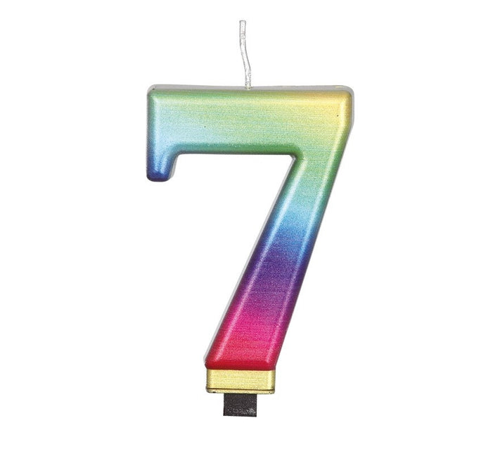 Sateenkaarikynttilä 7 vuotta Metallinen 8cm