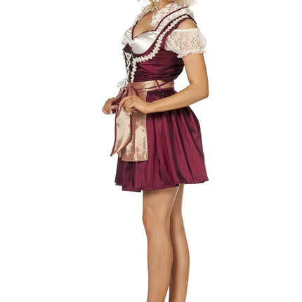 Bordeaux punainen Dirndl mekko Oktoberfest Ladies