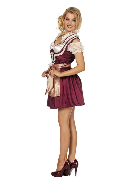 Bordeaux punainen Dirndl mekko Oktoberfest Ladies
