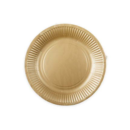 Kultaiset lautaset paperi 23cm 16kpl