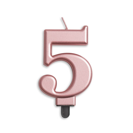 Kynttilä 5 vuotta Rose Gold Metallinen 8cm