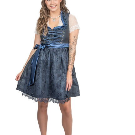 Tummansininen Dirndl Mekko Oktoberfest Naiset 2 kpl