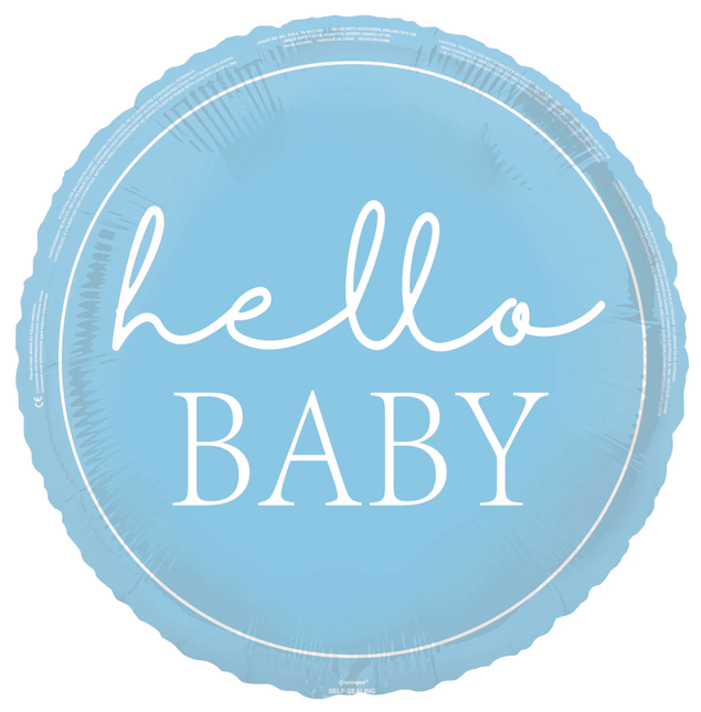 Hello Baby helium ilmapallo sininen 45cm