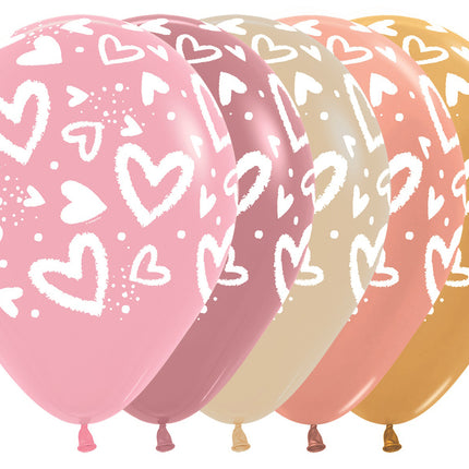 Ilmapallot Kirkkaat sydämet Mix 30cm 25kpl