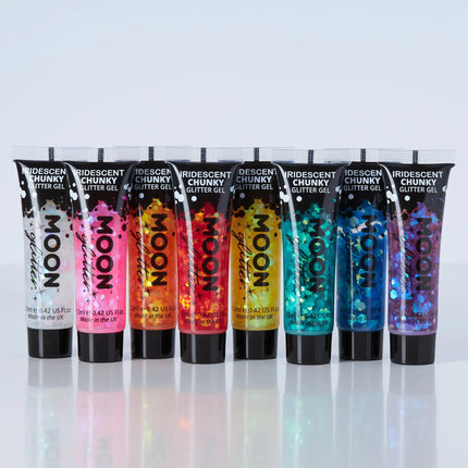 Moon Glitter Iridescent Chunky Glitter Gel Valkoinen 12ml