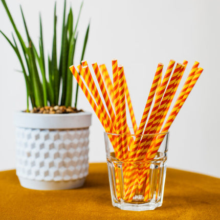 Keltainen punainen oljet pahvi 20kpl