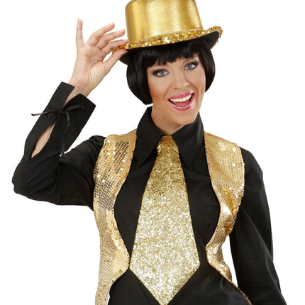 Kultainen solmio Glitter Elastinen