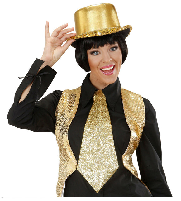 Kultainen solmio Glitter Elastinen