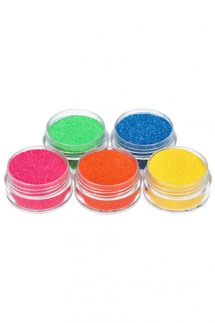 Värillinen Glitter Tattoo Set Neon 5kpl
